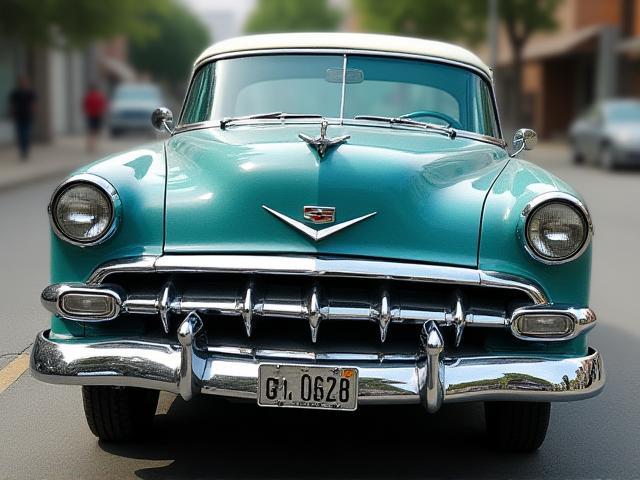 Classic car after gentle restoration wash - vintage beauty